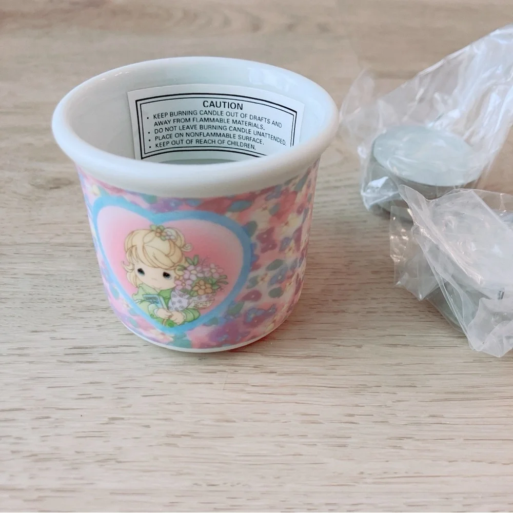 Precious Moments Ceramic Candle Holder Floral 2 Candles